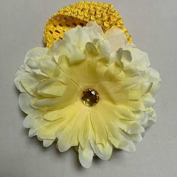 Yellow Flower Headband Baby Girl Stretchy Elastic Hairpiece Toddler Daisy Photos - Picture 3 of 9
